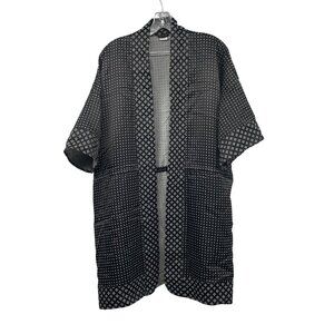 Gap Women's Kimono Top Inner Tie Black/Multi Size S/M Pockets